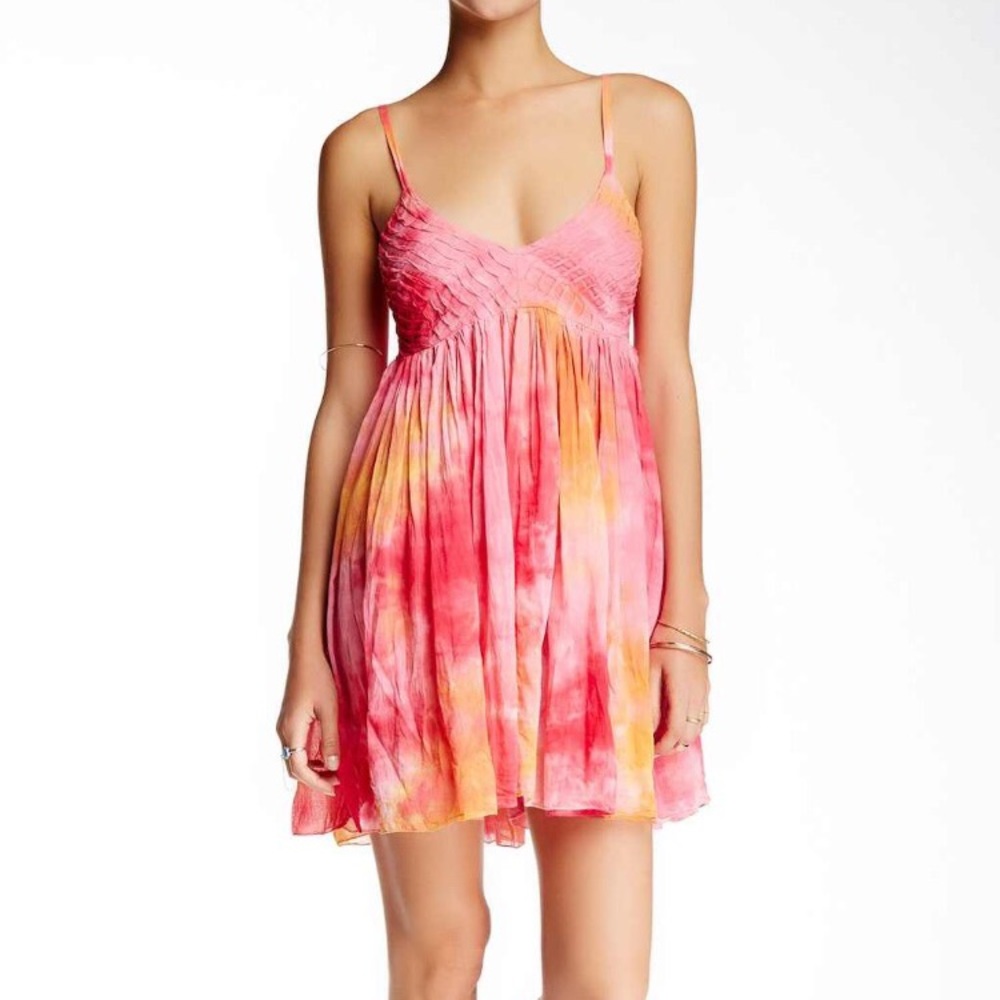 NWOT Tie dye Pink Orange Raga Babydoll Dress XS